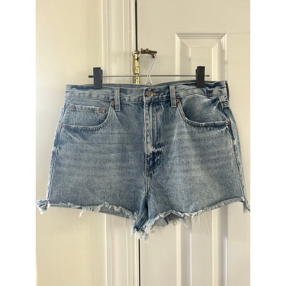 Pistola Medium Blue Wash Cut Off Style Denim Shorts